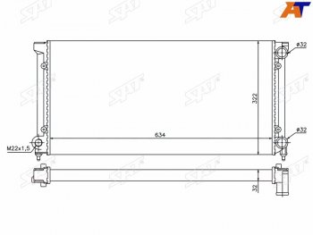 Радиатор охлаждающей жидкости SAT  Volkswagen (Волксваген) Passat (Пассат) ( B3,  B4) (1988-1996) B3, B4 седан, универсал, седан, универсал