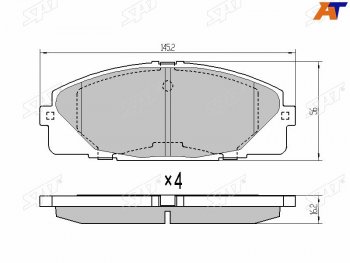 1 359 р. Колодки тормозные перед FL-FR SAT Toyota Hiace H200 минивэн (Япония) дорестайлинг  (2004-2007)  с доставкой в г. Новочеркасск. Увеличить фотографию 2