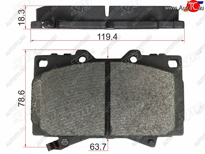 1 859 р. Колодки тормозные перед FL-FR SAT  Toyota Land Cruiser 100 дорестайлинг (1998-2002) (с керамическим наполнением)  с доставкой в г. Новочеркасск