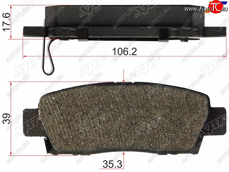 869 р. Колодки тормозные зад LH-RH SAT Toyota Mark 2 X110 седан дорестайлинг (2000-2002)  с доставкой в г. Новочеркасск