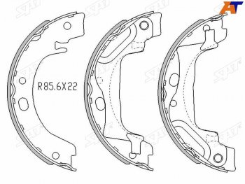 Колодки барабанные задние RH-LH SAT Toyota Corolla E120 седан рестайлинг (2004-2007)