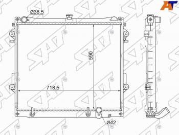 11 899 р. Радиатор SAT Toyota Land Cruiser 200 1-ый рестайлинг (2012-2015)  с доставкой в г. Новочеркасск. Увеличить фотографию 1
