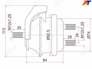 1 649 р. Опора двигателя FR SAT  Toyota Mark 2  X110 - Verossa  с доставкой в г. Новочеркасск. Увеличить фотографию 2