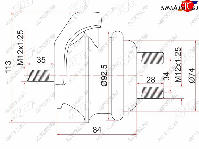 1 649 р. Опора двигателя FR SAT  Toyota Mark 2  X110 - Verossa  с доставкой в г. Новочеркасск