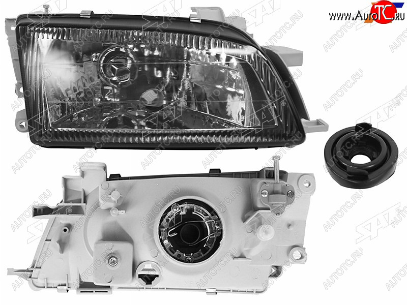 2 579 р. Фара правая (чёрный хрусталь) SAT Toyota Carina E T190 седан дорестайлинг (1992-1996)  с доставкой в г. Новочеркасск