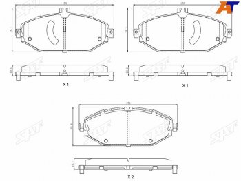 2 299 р. Колодки тормозные перед FL-FR SAT Mercedes-Benz C-Class W205 дорестайлинг седан (2015-2018)  с доставкой в г. Новочеркасск. Увеличить фотографию 1