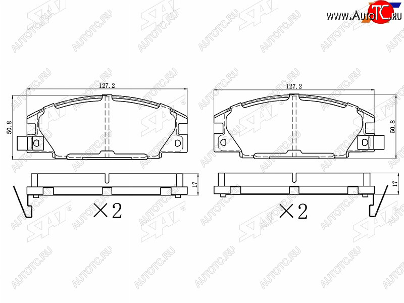 1 329 р. Колодки тормозные перед FR-FL SAT  Isuzu Trooper (1981-1991), Opel Frontera (1998-2004)  с доставкой в г. Новочеркасск