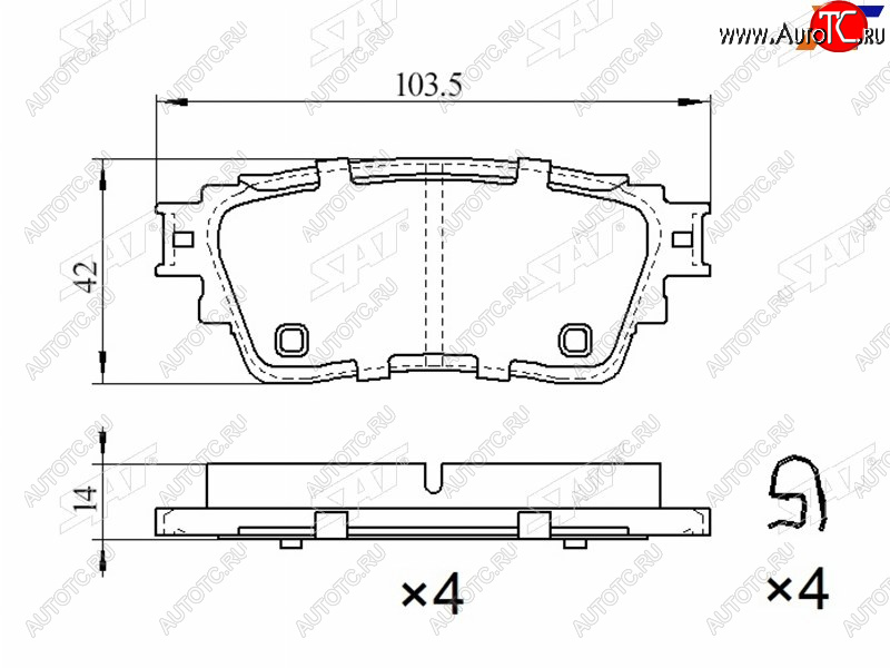 1 039 р. Колодки тормозные барабанные задние LH-RH SAT  Mitsubishi Eclipse Cross  GK - Outlander  GF  с доставкой в г. Новочеркасск