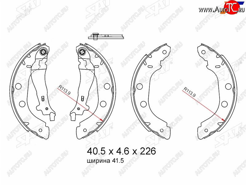 1 559 р. Колодки тормозные барабанные задние RH-LH SAT  Nissan Primera  2 седан (1999-2002), Renault Kangoo ( KC,  KW0) (1997-2016)  с доставкой в г. Новочеркасск