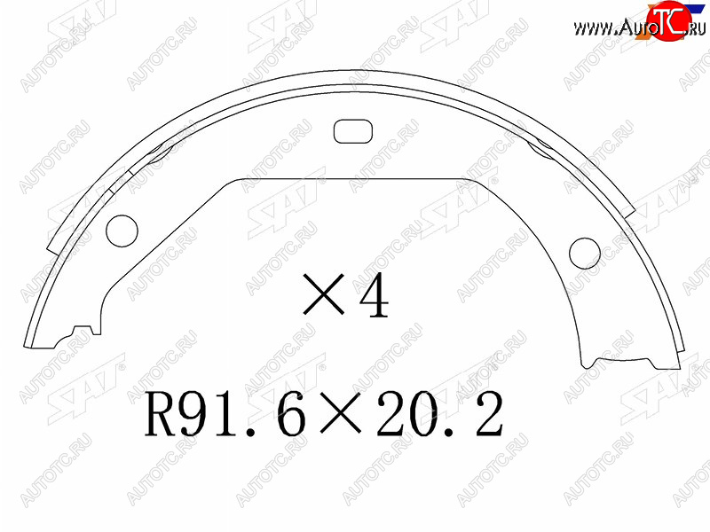 1 189 р. Колодки тормозные барабанные задние RH-LH SAT BMW 3 серия E90 седан дорестайлинг (2004-2008)  с доставкой в г. Новочеркасск