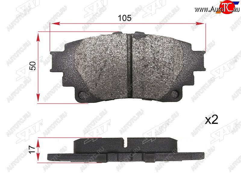 959 р. Колодки тормозные зад LH-RH SAT Toyota Crown S220 (2017-2022)  с доставкой в г. Новочеркасск