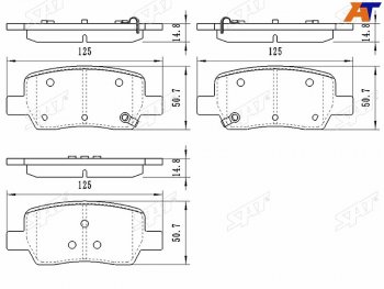 1 169 р. Колодки тормозные задние RH-LH SAT  Hyundai Santa Fe  TM (2018-2022), KIA Sorento  MQ4 (2020-2022)  с доставкой в г. Новочеркасск. Увеличить фотографию 1