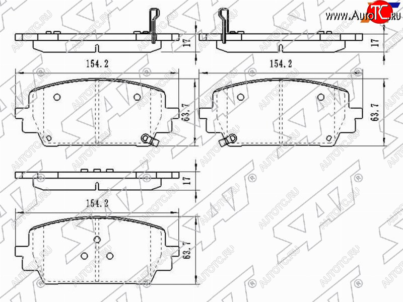 1 549 р. Колодки тормозные передние FR-FL SAT   Hyundai Santa Fe  TM (2018-2022), KIA Sorento  MQ4 (2020-2022)  с доставкой в г. Новочеркасск