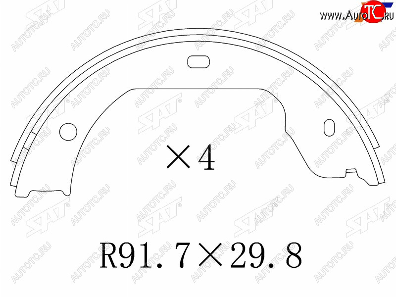 1 339 р. Колодки барабанные задние RH-LH SAT Volkswagen Touareg GP дорестайлинг (2002-2007)  с доставкой в г. Новочеркасск