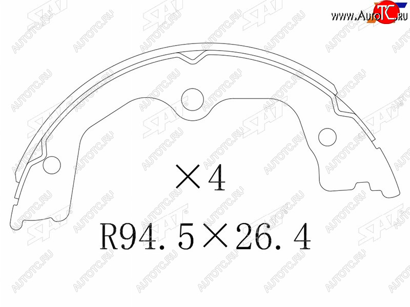 1 649 р. Колодки барабанные задние RH-LH SAT  Honda Accord  CU (2008-2013) седан дорестайлинг, седан рестайлинг  с доставкой в г. Новочеркасск