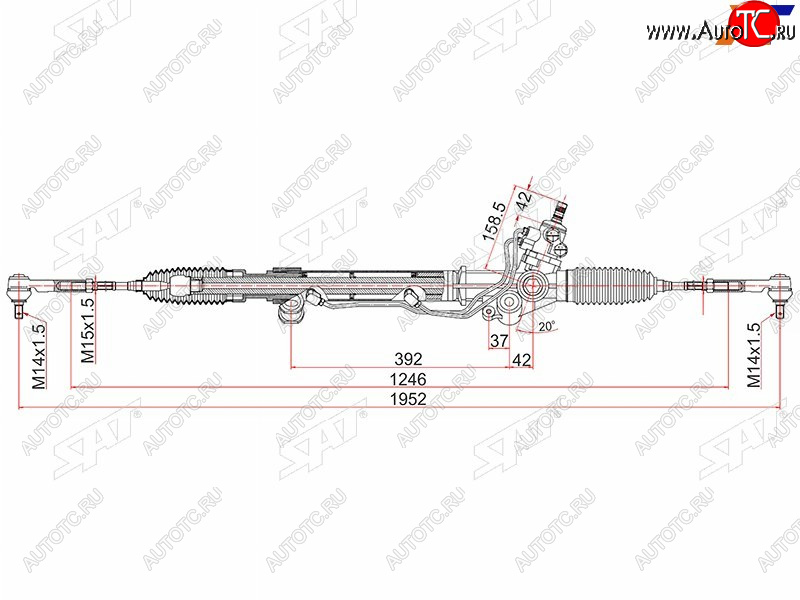 13 749 р. Рейка рулевая LHD SAT  Toyota Hilux Surf  N210 - Land Cruiser Prado  J120  с доставкой в г. Новочеркасск