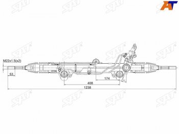 26 399 р. Рейка рулевая RHD SAT Toyota Sequoia XK60 дорестайлинг (2007-2017)  с доставкой в г. Новочеркасск. Увеличить фотографию 1