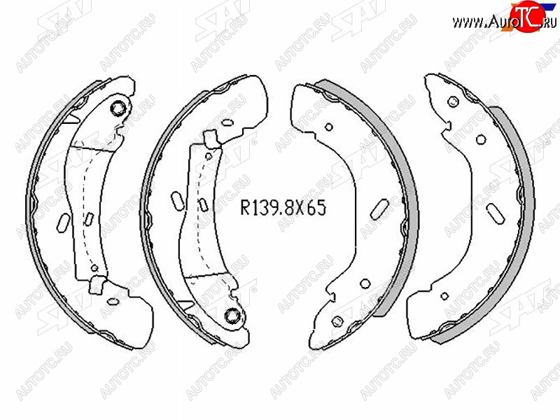 2 799 р. Колодки тормозные задние RH-LH SAT Ford Transit цельнометаллический фургон дорестайлинг (2000-2006) (Диски 16)  с доставкой в г. Новочеркасск