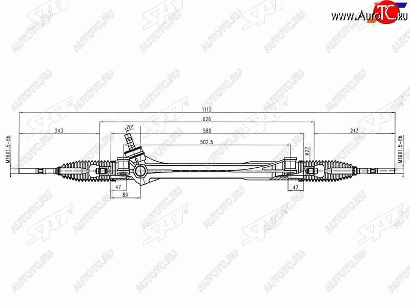 6 849 р. Рейка рулевая LHD SAT Toyota RAV4 XA30 5 дв. удлиненный 2-ой рестайлинг (2010-2013)  с доставкой в г. Новочеркасск