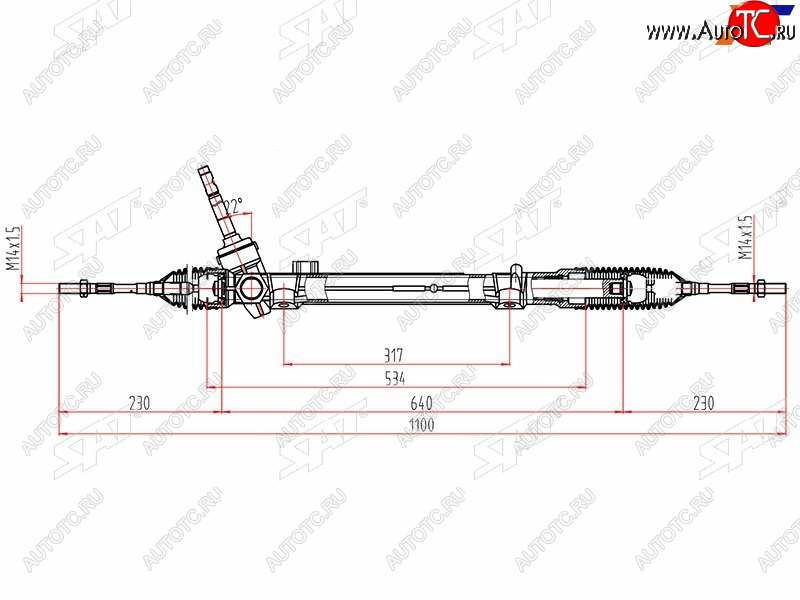 8 449 р. Рейка рулевая LHD SAT  Nissan Qashqai  2 - X-trail  3 T32  с доставкой в г. Новочеркасск