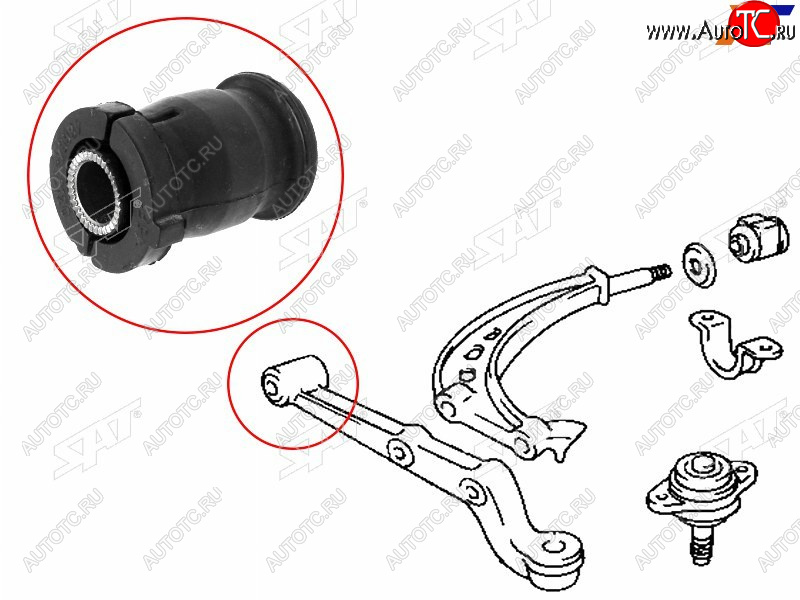 499 р. Сайлентблок переднего рычага FR SAT  Toyota Estima Emina  XR10, XR20 - Estima Lucida  XR10,20  с доставкой в г. Новочеркасск