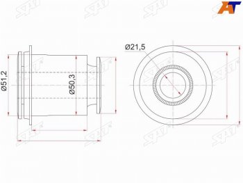 599 р. Сайлентблок переднего нижнего рычага FR SAT  Lexus GX460  J150 (2009-2022), Toyota 4Runner  N280 (2009-2024), Toyota Land Cruiser Prado  J150 (2009-2024)  с доставкой в г. Новочеркасск. Увеличить фотографию 1