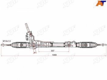 15 649 р. Рейка рулевая LHD SAT Renault Duster HS дорестайлинг (2010-2015)  с доставкой в г. Новочеркасск. Увеличить фотографию 1