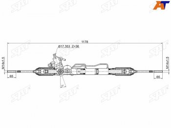 15 249 р. Рейка рулевая LHD SAT Nissan Sentra 6 B16 (2006-2012)  с доставкой в г. Новочеркасск. Увеличить фотографию 1