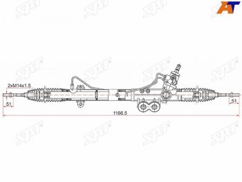 Рейка рулевая LHD SAT Nissan (Нисан) Navara (Навара)  2 D40 (2004-2016) 2 D40 дорестайлинг, рестайлинг