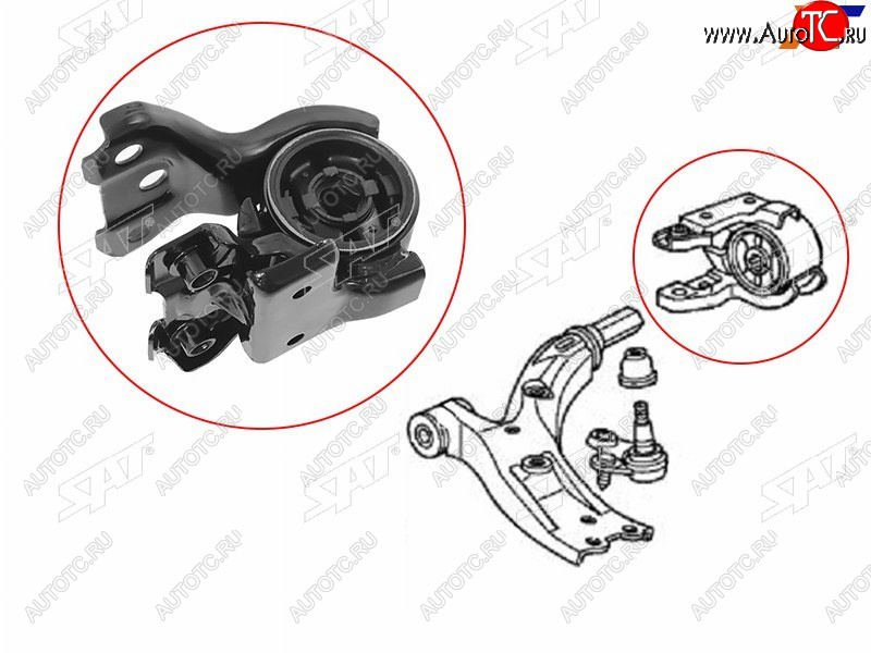 1 239 р. Сайлентблок рычага задний FR -RH SAT Honda CR-V RM1,RM3,RM4 рестайлинг (2014-2018)  с доставкой в г. Новочеркасск