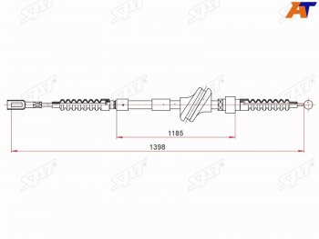 Трос ручного тормоза LH SAT Audi 80 B4 седан (1992-1996)