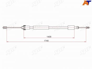 Трос ручника LH SAT  Peugeot Partner M49/M59 рестайлинг (2002-2008)