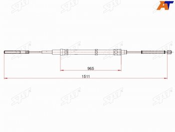 Трос ручного тормоза LH-RH SAT Volkswagen Polo 3 (1994-2003)  (Без ABS)