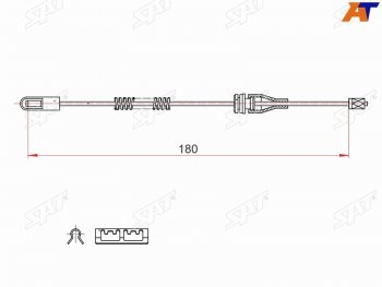 Трос ручника LH SAT  Opel Astra H седан дорестайлинг (2004-2007)  (барабанные тормоза)