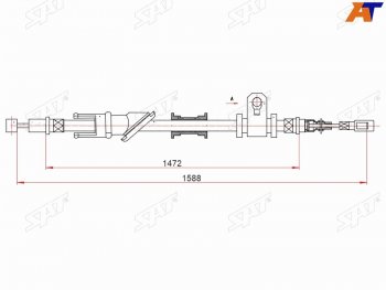 Трос ручного тормоза LH SAT Mitsubishi Lancer 8 дорестайлинг седан (1995-1997)