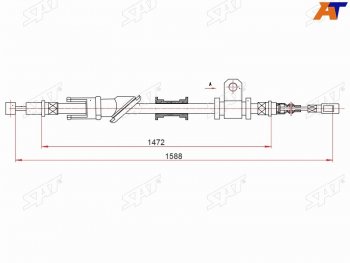 1 279 р. Трос ручного тормоза RH SAT  Mitsubishi Carisma - Lancer ( 8,  9)  с доставкой в г. Новочеркасск. Увеличить фотографию 1