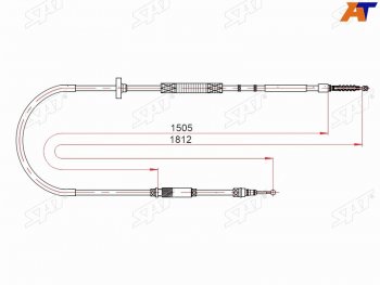 1 469 р. Трос ручника SAT  Audi A4 B5 8D2 седан 2-ой рестайлинг (1999-2001)  с доставкой в г. Новочеркасск. Увеличить фотографию 1