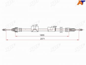 1 699 р. Трос ручного тормоза RH SAT Ford Galaxy 2 дорестайлинг (2006-2010)  с доставкой в г. Новочеркасск. Увеличить фотографию 1