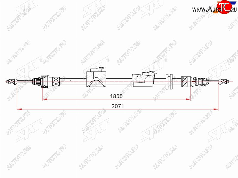 1 699 р. Трос ручного тормоза RH SAT Ford Galaxy 2 дорестайлинг (2006-2010)  с доставкой в г. Новочеркасск