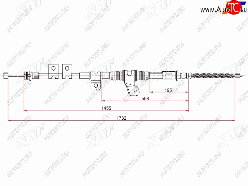 2 399 р. Трос ручника RH SAT   Mitsubishi Montero  V60 - Pajero ( 3 V70,  3 V60)  с доставкой в г. Новочеркасск