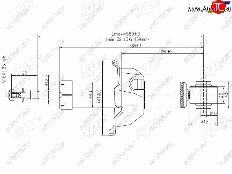 2 999 р. Стойка задняя LH=RH SAT   Honda CR-V  RD1,RD2,RD3 (1995-2001)  дорестайлинг, рестайлинг  с доставкой в г. Новочеркасск