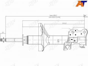 Стойка передняя LH SAT Nissan Sentra 7 B17 (2014-2017)