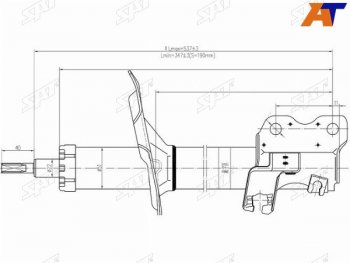 2 979 р. Стойка передняя LH SAT  Nissan Cefiro  A33 - Tino  с доставкой в г. Новочеркасск. Увеличить фотографию 1