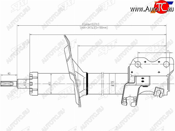 2 979 р. Стойка передняя LH SAT  Nissan Cefiro  A33 - Tino  с доставкой в г. Новочеркасск