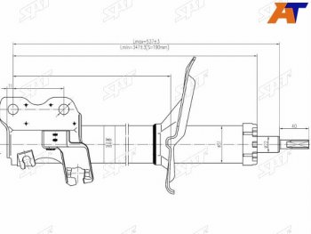 Стойка передняя RH SAT Nissan Cefiro A33 (1998-2003) ()