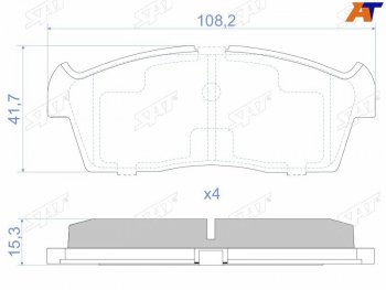 1 099 р. Колодки тормозные передние FR-FL SAT  Suzuki Aerio  RA21S, RC51S (2001-2007) седан дорестайлинг, cедан рестайлинг  с доставкой в г. Новочеркасск. Увеличить фотографию 1