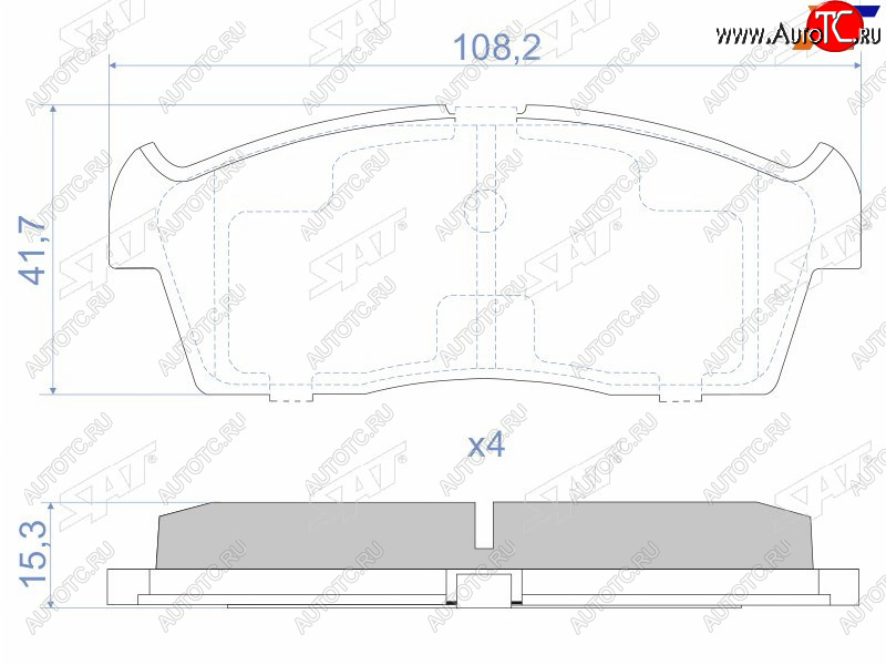 1 099 р. Колодки тормозные передние FR-FL SAT  Suzuki Aerio  RA21S, RC51S (2001-2007) седан дорестайлинг, cедан рестайлинг  с доставкой в г. Новочеркасск