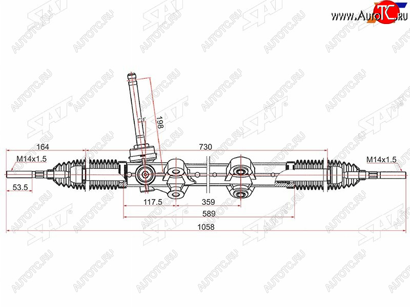 8 749 р. Рейка рулевая SAT  Hyundai i20 PB, KIA i20 (PB)  с доставкой в г. Новочеркасск