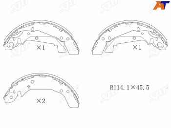 1 949 р. Колодки тормозные задние RH-LH SAT Hyundai Sonata EF рестайлинг ТагАЗ (2001-2013)  с доставкой в г. Новочеркасск. Увеличить фотографию 3