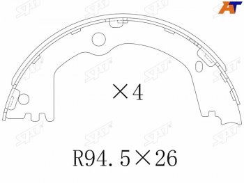 2 199 р. Колодки барабанные задние RH-LH SAT  Hyundai Santa Fe ( DM,  TM) (2012-2022), KIA Sportage  2 JE,KM (2004-2010)  с доставкой в г. Новочеркасск. Увеличить фотографию 3